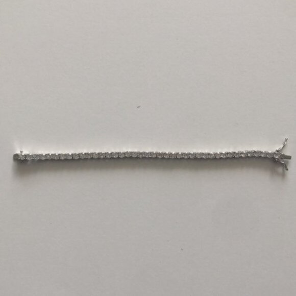 KENNETH JAY LANE Rhodium Plated Round CZ Tennis Bracelet CZ 7" long - Picture 5 of 12